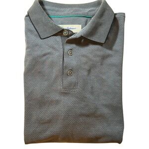Tommy Bahama Polo Shirt Gray Patterned Short Sleeve Casual Modal Blend Mens SZ L